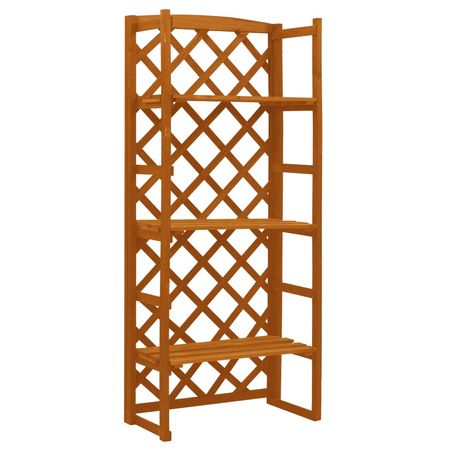 Planter Orange Solid firwood 4.6 ft tall Planter Rectangular