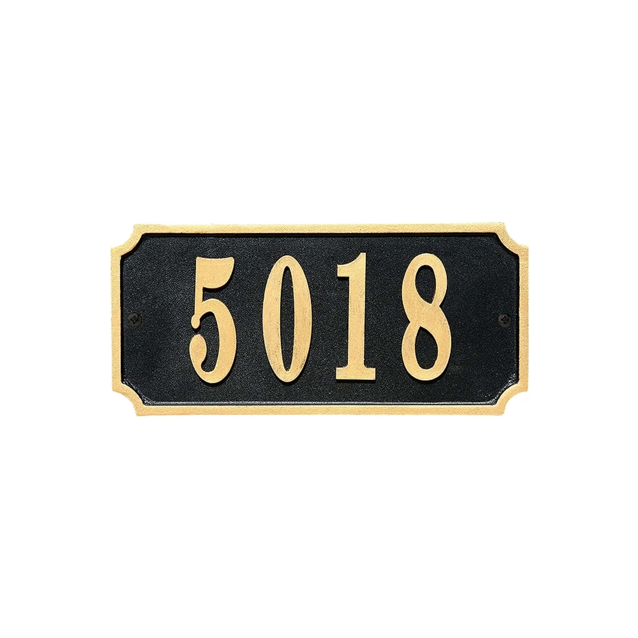 Waterford Rectangle Cast Aluminum With Gold Border Address Plaque 