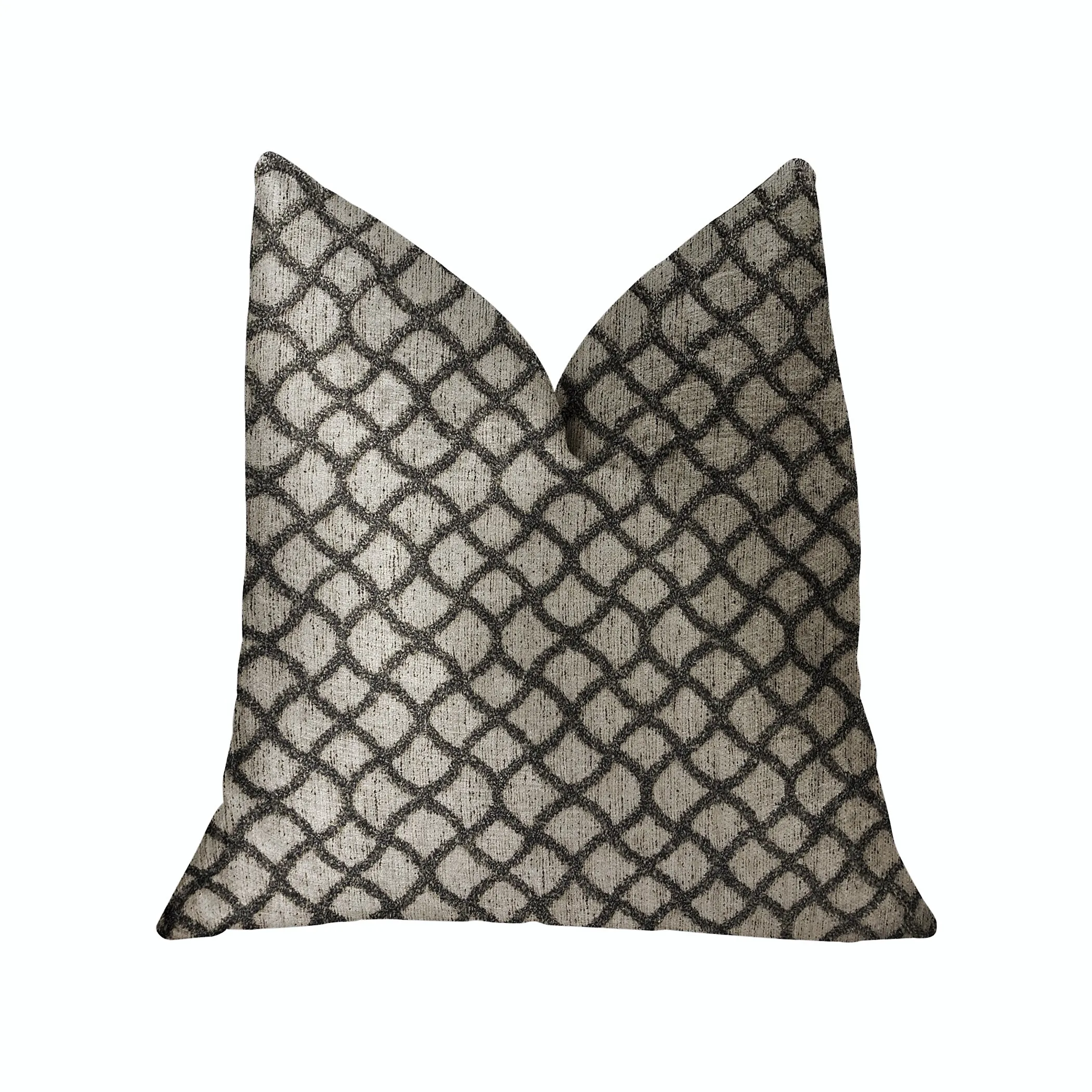 Plutus Galactic Ringlet Brown and Beige Luxury Throw Pillow