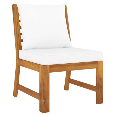 Middle Sofa Cream, Acacia Solid Acacia wood, Polyester Medium