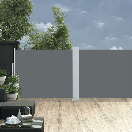 Side Awning Anthracite Polyester with PU coating, steel, aluminum