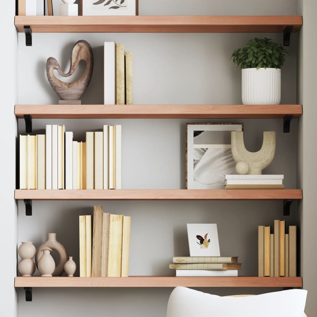 Wall Shelf Light brown Solid oak wood 31.5x11.8x0.8 in