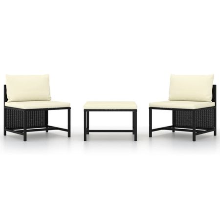 Garden Sofa Set Black, Cream White