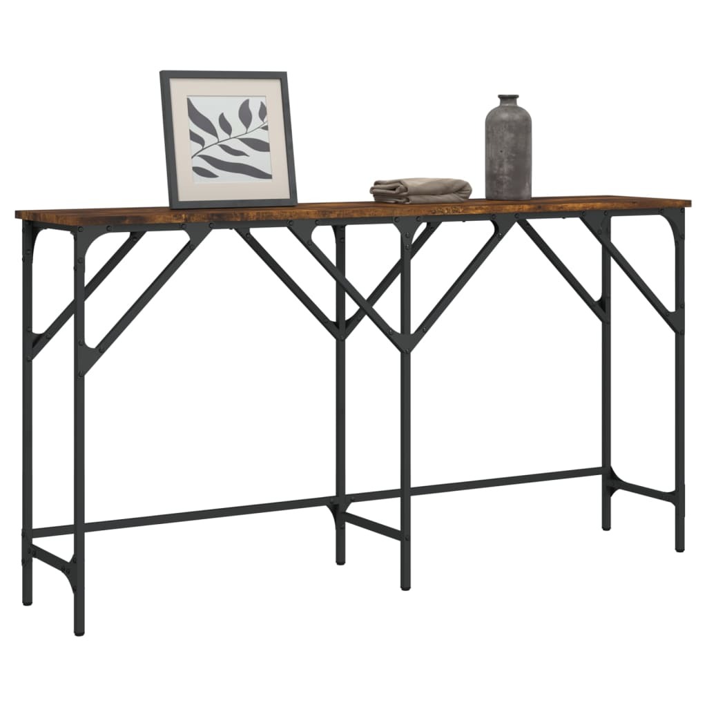Console Table Smoked oak Engineered wood Narrow console