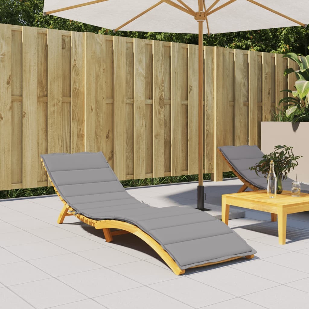 Sun Lounger Cushion Grey Oxford fabric 78.7 x 19.7 x 1.2 in