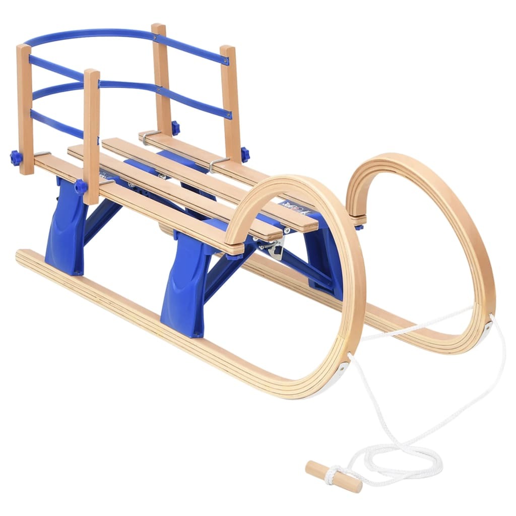 Foldable Sledge with Backrest 43.3" Plywood