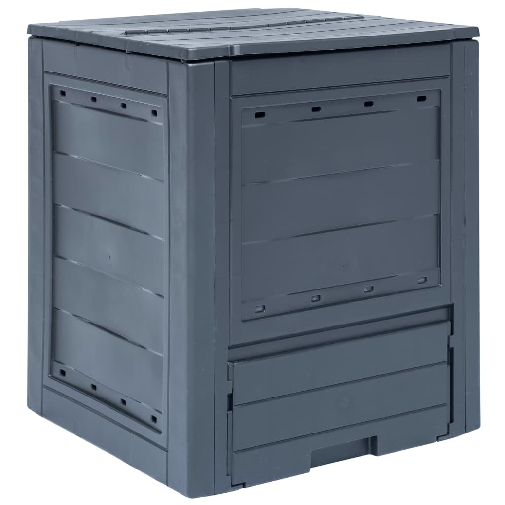 Garden Composter Grey Plastic Medium Lightweight Composter
