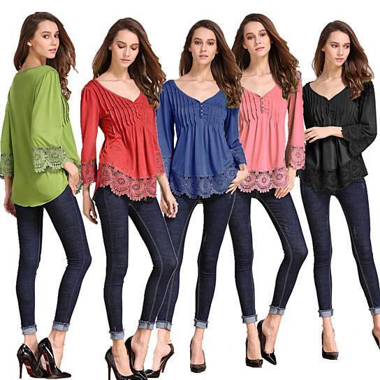 Size: 2X-LARGE,Blouse Color: MARGARITA GREEN - Explora Tops In Pretty Pintucks And Breezy Lace Details